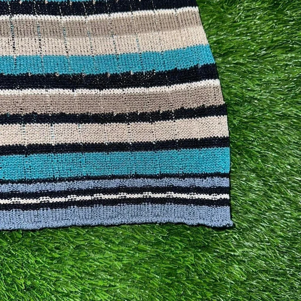 Vintage 90s blue striped sweater vest